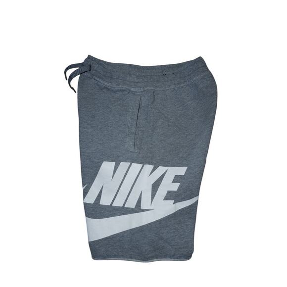 Nike Kids Gray Big Logo Shorts Size Medium – Drawstring Waist, Athletic Fit - Picture 2 of 5